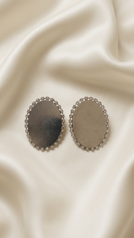 Silver Oval Earrings